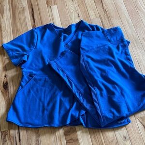 Jaanuu Vibrant Blue Scrub Ensemble